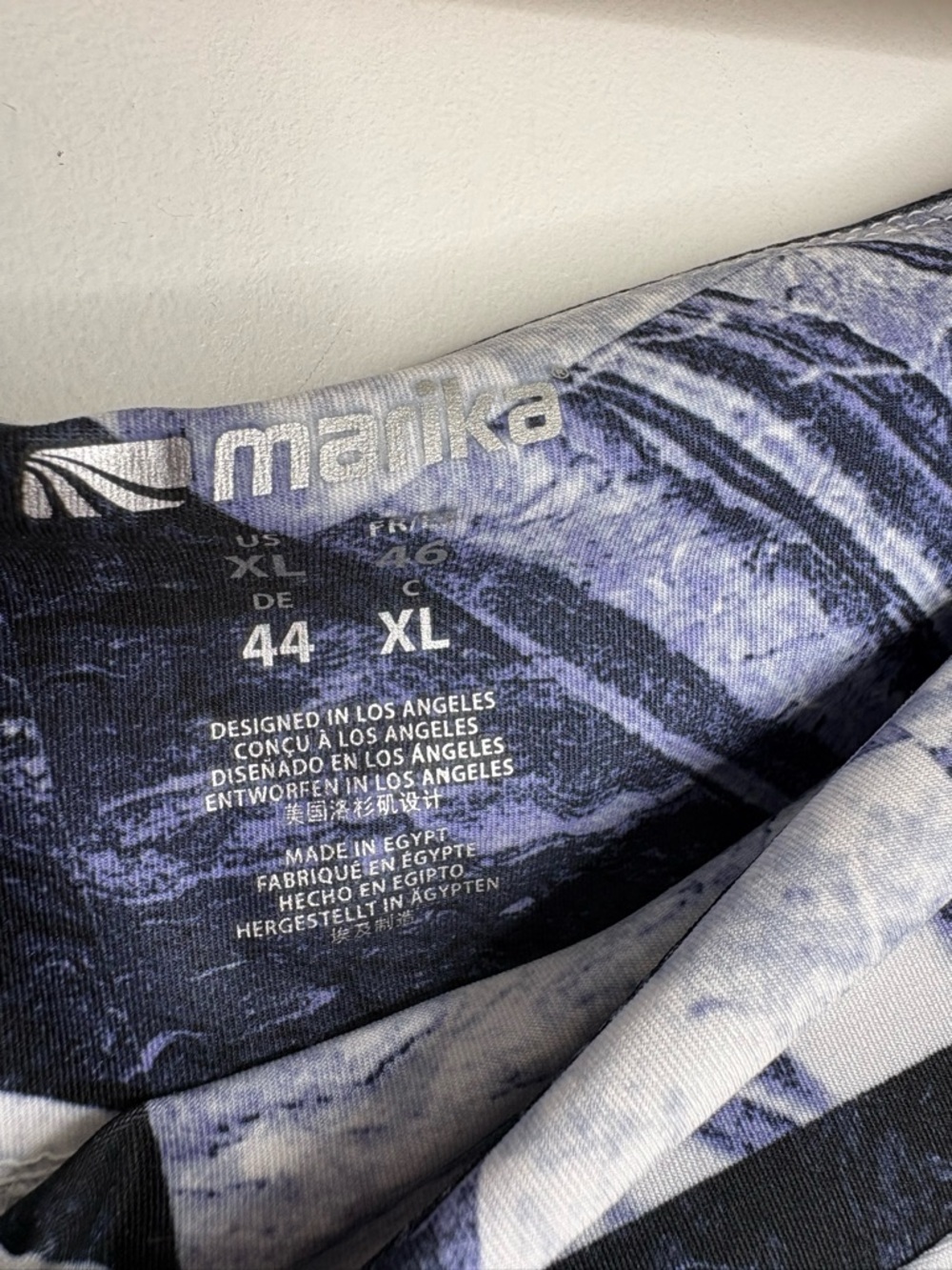 Marika Blue & Black Geometric Performance Legging Mesh Side panels XL - Picture 9 of 10
